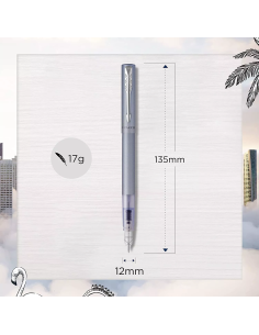Vector Xl Silver Blue Fountain  Pen  -  M 2