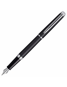 Waterman Hémisphère Fountain Pen, Matte Black with Chrome Trim, Fine Nib with Black Ink Cartridge, Gift Box