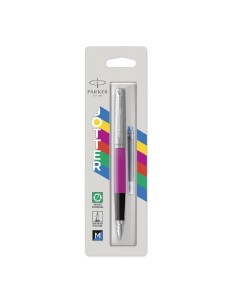 Parker Jotter Originals Fountain Pen, Classic Magenta Finish, Medium Nib, Blue & Black Ink 2