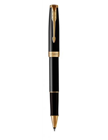PARKER Sonnet Rollerball Pen, Black Lacquer with Gold Trim, Fine Point Black Ink (1931496)