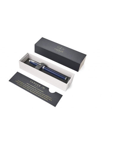 PARKER IM Rollerball Pen, Matte Blue with Fine Point Black Ink Refill (1931661)