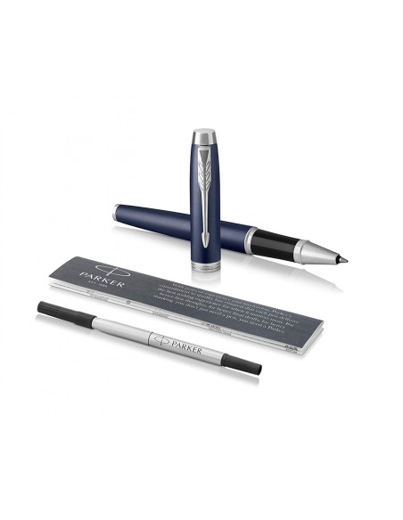 PARKER IM Rollerball Pen, Matte Blue with Fine Point Black Ink Refill (1931661)