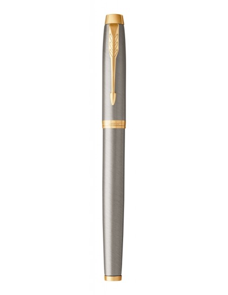 PARKER IM Rollerball Pen, Brushed Metal with Fine Point Black Ink Refill, Gift Box (1931663)