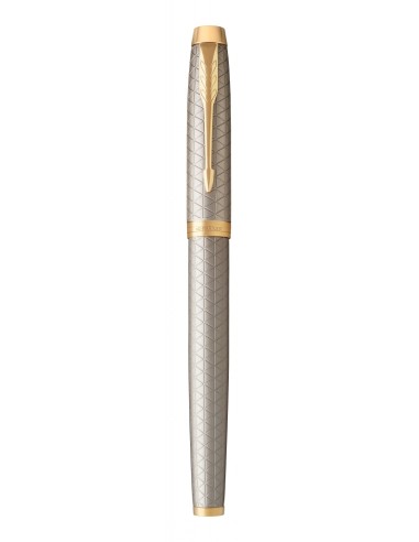 PARKER IM Rollerball Pen, Premium Warm Silver with Fine Point Black Ink Refill (1931686)
