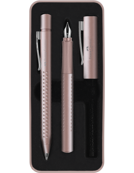 Kinkekomplekt Faber-Castell Grip sulepea+pastapliiats heleroosa