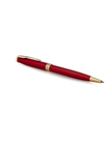 PARKER Sonnet Ballpoint Pen, Red Lacquer with Gold Trim, Medium Point Black Ink (1931476)