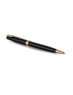 PARKER Sonnet Ballpoint Pen, Black Lacquer with Gold Trim, Medium Point Black Ink (1931497)