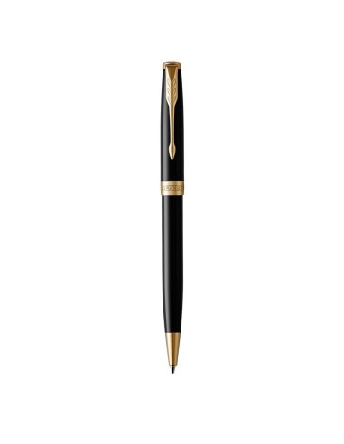 PARKER Sonnet Ballpoint Pen, Black Lacquer with Gold Trim, Medium Point Black Ink (1931497)
