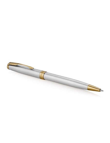 PARKER Sonnet Ballpoint Pen, Stainless Steel with Gold Trim, Medium Point Black Ink (1931507)