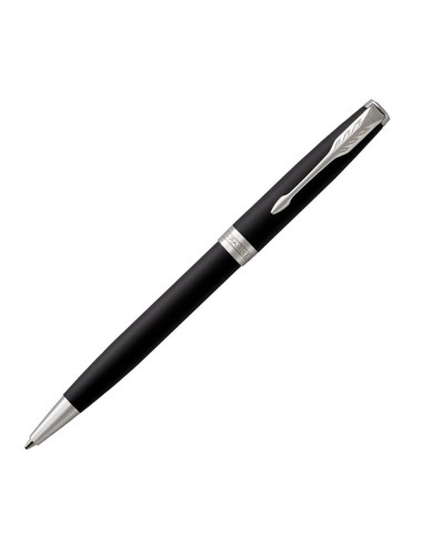 PARKER Sonnet Ballpoint Pen, Matte Black Lacquer with Palladium Trim, Medium Point Black Ink (1931524)