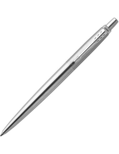 PARKER Jotter Ballpoint Pen, Stainless Steel with Chrome Trim, Medium Point Blue Ink, Gift Box (1953170)