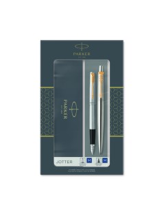 Kinkekomplekt Parker Jotter Steel GT (sulepea +pastapliiats)
