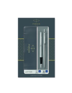 Kinkekomplekt Parker Jotter Steel CT (sulepea +pastapliiats)