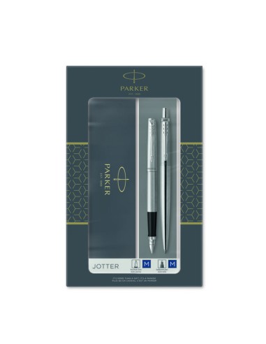 Kinkekomplekt Parker Jotter Steel CT (sulepea +pastapliiats)