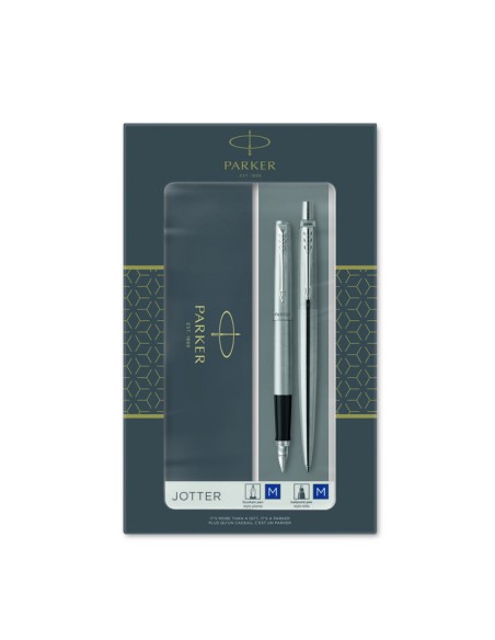 Kinkekomplekt Parker Jotter Steel CT (sulepea +pastapliiats)