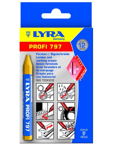 Signeerkriit Lyra Profi Ø12cm punane