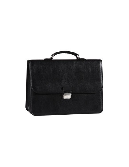 Leather briefcase Gianni Conti 911245-10 black leather