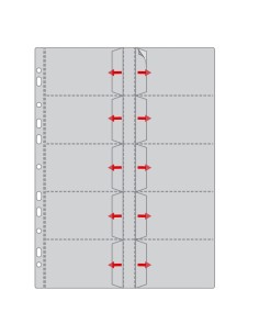 *Business Card Pockets Prolexplast A4, with perforation, for 20 cards