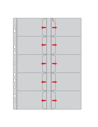 *Business Card Pockets Prolexplast A4, with perforation, for 20 cards