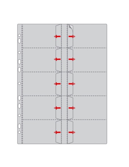*Business Card Pockets Prolexplast A4, with perforation, for 20 cards
