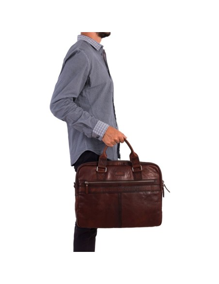 Leather handbag Gianni Conti tan