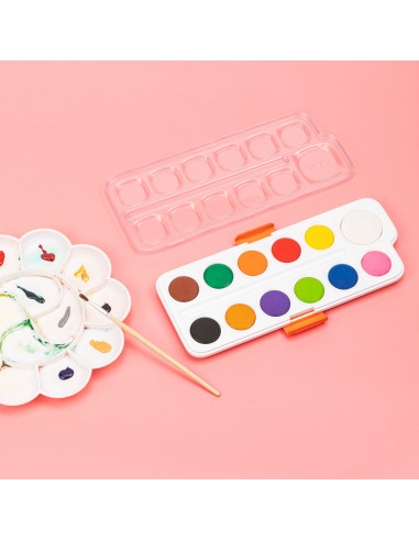 Watercolor Painting 12 colors, φ28mm, white color φ40mm ASST.