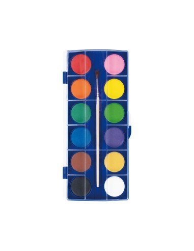 28mm water color x 12colors with brush/plastic box into color box packing