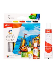 Gouache 5 colors,12ml/tube Asst.