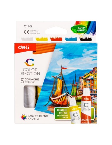 Gouache 5 colors,12ml/tube Asst.