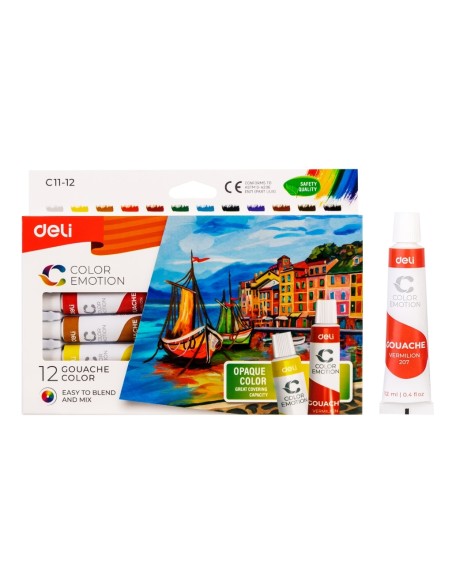 Gouache 12 colors,12ml/tube Asst.