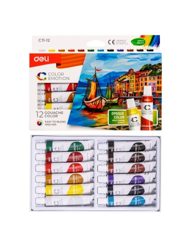 Gouache 12 colors,12ml/tube Asst.