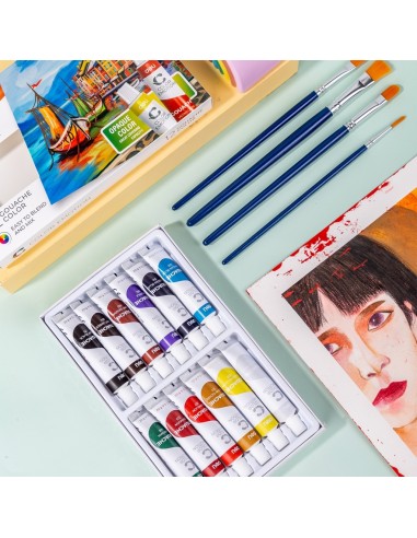Gouache 12 colors,12ml/tube Asst.