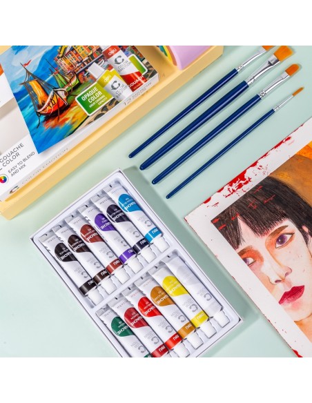 Gouache 12 colors,12ml/tube Asst.