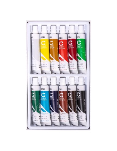 Akrüülvärvid DELI 24-värvi 12ml tuubis