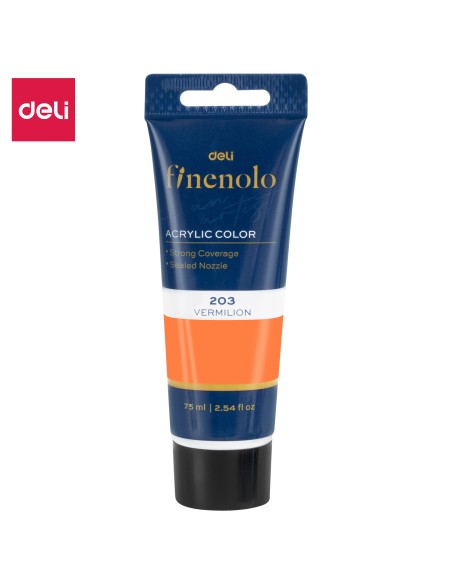 Akrüülvärv DELI Finenolo 75ml, tume oranz