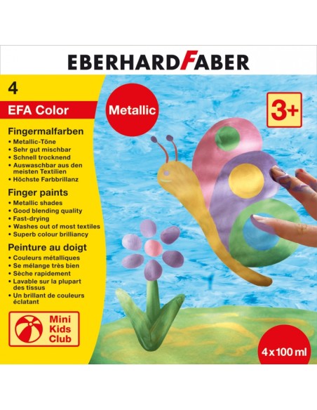 Näpuvärvid EberhardFaber metallik 4x100ml