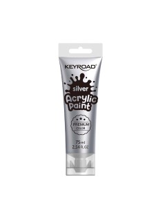 Acrylic paint 75ml, metallic silver color
