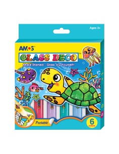 Klaasivärvidekomplekt Amos 6 värvi 10,5ml