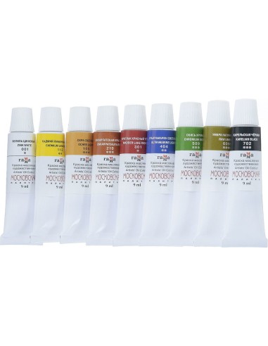 Õlivärvid Gamma Moscow palette 9-värvi