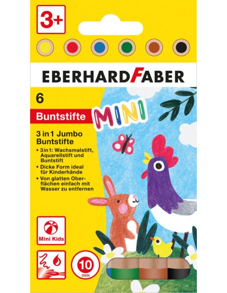 Värvipliiats EberhardFaber MiniMaxi 6-värvi