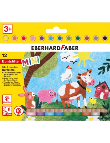 Värvipliiats EberhardFaber MiniMaxi 12-värvi