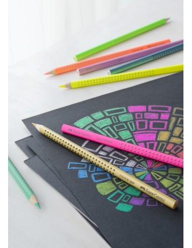 Värvipliiats Faber-Castell Grip 12-värvi neon+metallik+pastelsed värvid