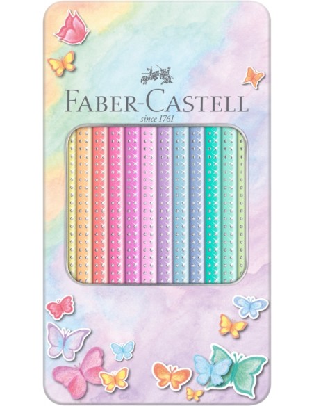 Värvipliiatsid Faber-Castell Sparkle 12-värvi pastell metallkarbis