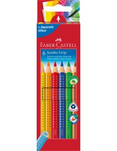Faber-Castell Jumbo Grip colour pencil, cardboard wallet of 6