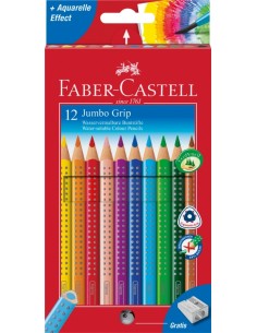 Faber-Castell Jumbo Grip colour pencil, cardboard wallet of 12