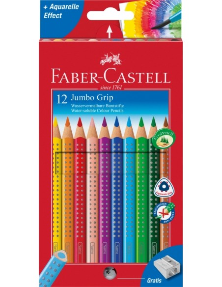 Faber-Castell Jumbo Grip colour pencil, cardboard wallet of 12