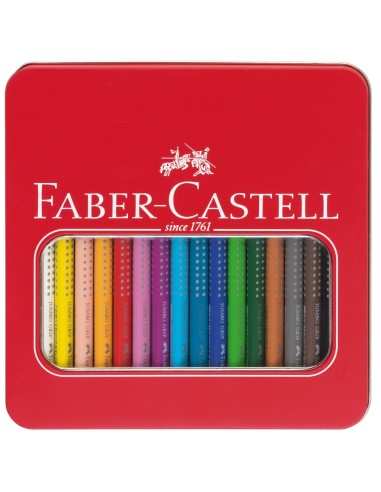 Värvipliiats Faber-Castell Jumbo Grip 16-värvi metallkarbis