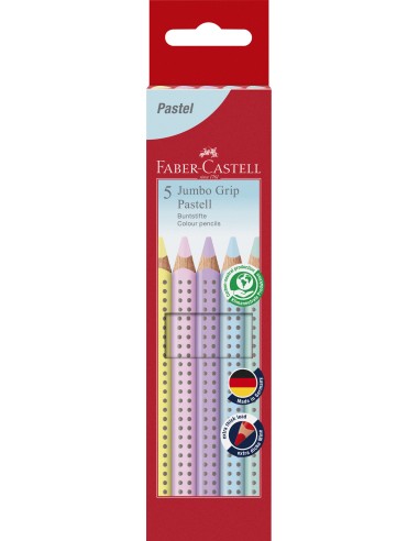 Värvipliiatsid Faber-Castell Jumbo Grip pastell 5-värvi