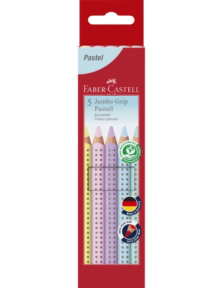 Värvipliiatsid Faber-Castell Jumbo Grip pastell 5-värvi