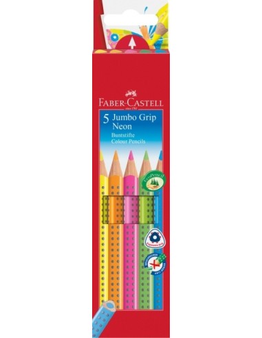 Värvipliiatsid Faber-Castell Jumbo Grip neoon 5-värvi